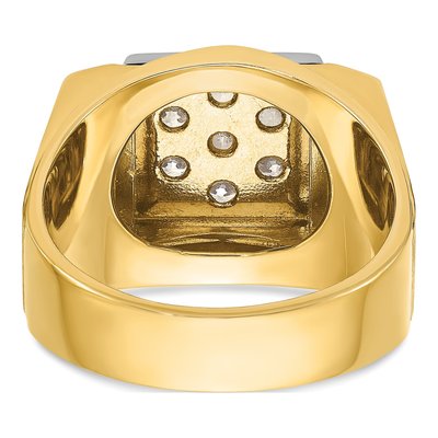 Men's 14K Two-Tone 1ct Diamond Cluster Ring – view 7