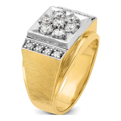 Men's 14K Two-Tone 1ct Diamond Cluster Ring – view 8