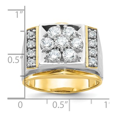 Men's 14K Two-Tone Gold Diamond Cluster Ring Mounting – view 3
