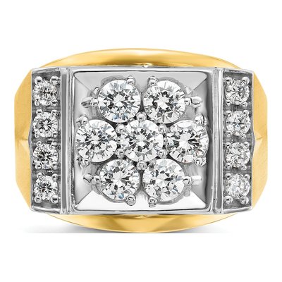 Men's 14K Two-Tone Gold Diamond Cluster Ring Mounting – view 6
