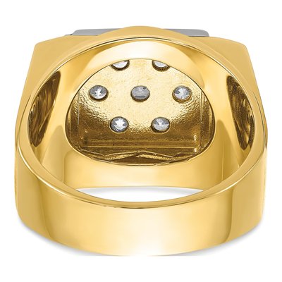 Men's 14K Two-Tone Gold Diamond Cluster Ring Mounting – view 7