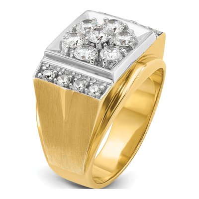 Men's 14K Two-Tone Gold Diamond Cluster Ring Mounting – view 8