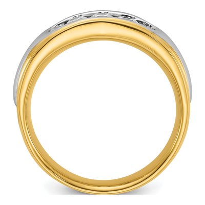 Men's 14K Two-Tone Gold 1/2 ct tw Lab-Grown Diamond Grooved Ring – view 2