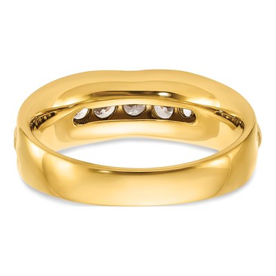 Men's 14K Two-Tone Gold 1/2 ct tw Lab-Grown Diamond Grooved Ring – view 6