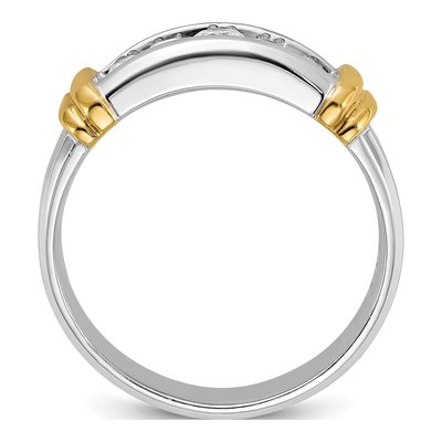 Men's 14K Two-Tone Gold 5-Stone Ring Mounting – view 2