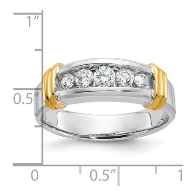 Men's 14K Two-Tone Gold 5-Stone Ring Mounting – view 3