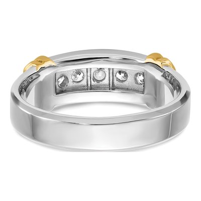 Men's 14K Two-Tone Gold 5-Stone Ring Mounting – view 7