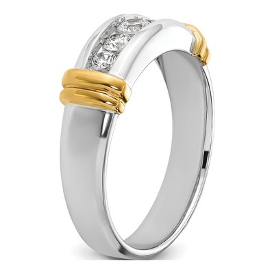 Men's 14K Two-Tone Gold 5-Stone Ring Mounting – view 8
