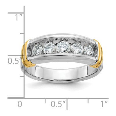 Men's 14K Two-Tone Gold 5-Stone Diamond Ring Mounting – view 3
