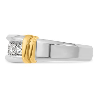 Men's 14K Two-Tone Gold 5-Stone Diamond Ring Mounting – view 5