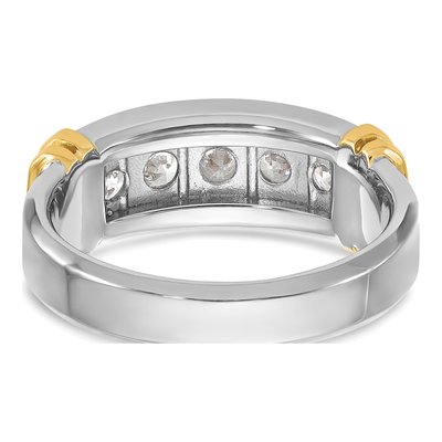 Men's 14K Two-Tone Gold 5-Stone Diamond Ring Mounting – view 8