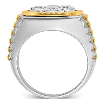 Men's 14K Two-Tone Gold Diamond Cluster Ring Mounting – view 3