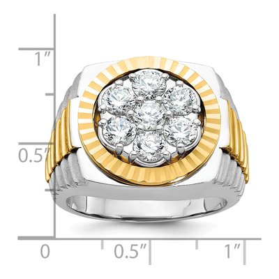 Men's 14K Two-Tone Gold Diamond Cluster Ring Mounting – view 4