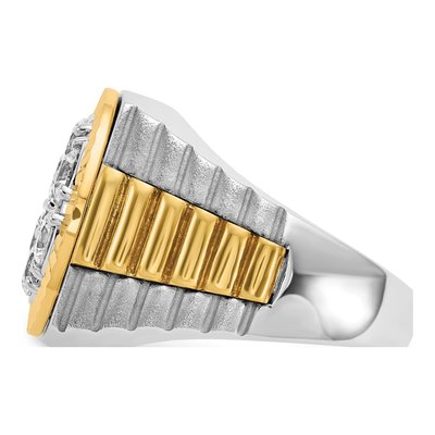 Men's 14K Two-Tone Gold Diamond Cluster Ring Mounting – view 6