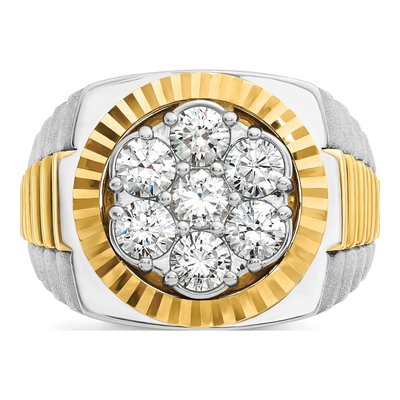 Men's 14K Two-Tone Gold Diamond Cluster Ring Mounting – view 7