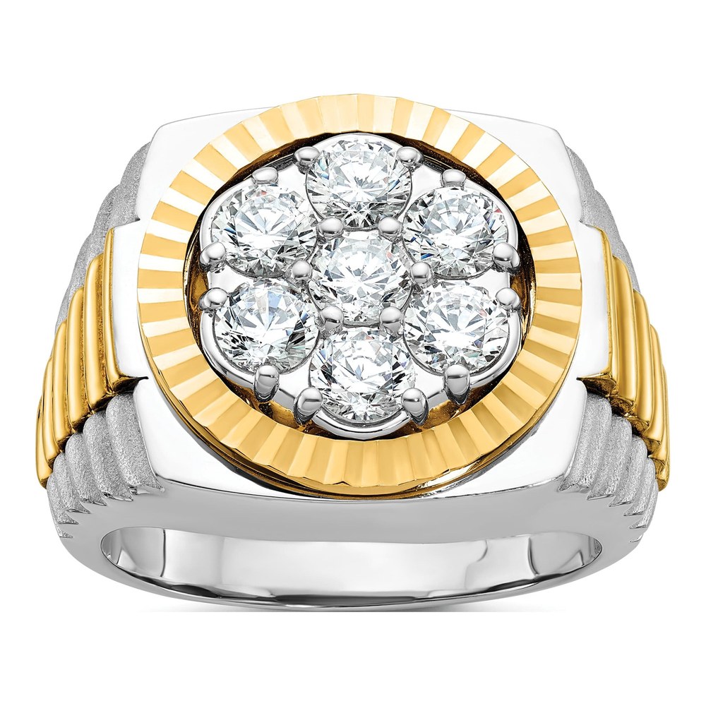 Men's 14K Two-Tone Gold Diamond Cluster Ring Mounting