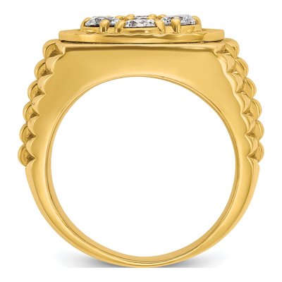 Men's 14K Yellow Gold Diamond Cluster Ring Mounting – view 2