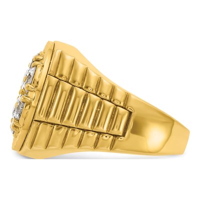 Men's 14K Yellow Gold Diamond Cluster Ring Mounting – view 3