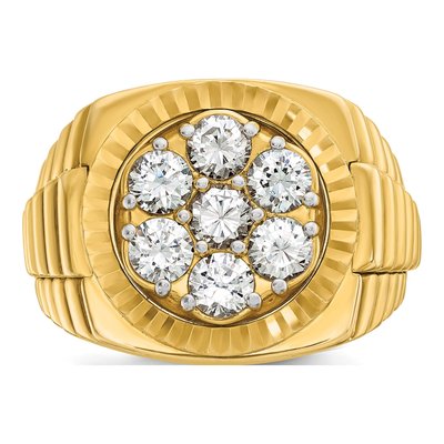 Men's 14K Yellow Gold Diamond Cluster Ring Mounting – view 4