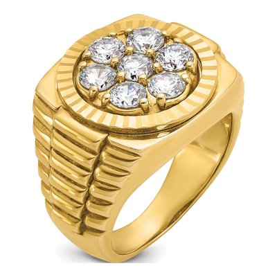 Men's 14K Yellow Gold Diamond Cluster Ring Mounting – view 6