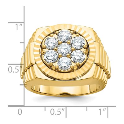 Men's 14K Yellow Gold Diamond Cluster Ring Mounting – view 7