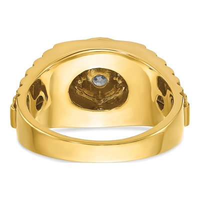 Men's 10K Yellow Gold Textured Holds Ring Mounting – view 7