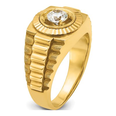 Men's 10K Yellow Gold Textured Holds Ring Mounting – view 8