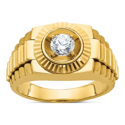 Men's 10K Yellow Gold Textured Holds Ring Mounting