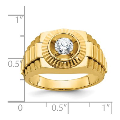 Men's 10K Yellow Gold 1/2 ct tw Diamond Textured Ring – view 3