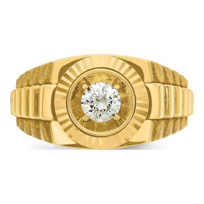 Men's 10K Yellow Gold 1/2 ct tw Diamond Textured Ring – view 6