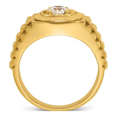 Men's 14K Yellow Gold Textured Ring Mounting – view 3