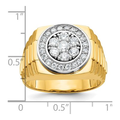 Men's 14K Two-Tone Gold Diamond Cluster Ring Mounting – view 3