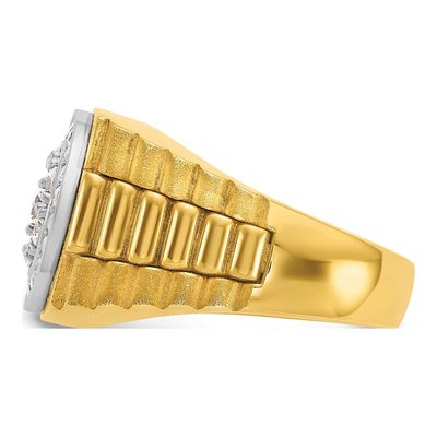 Men's 14K Two-Tone Gold Diamond Cluster Ring Mounting – view 5