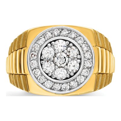Men's 14K Two-Tone Gold Diamond Cluster Ring Mounting – view 6