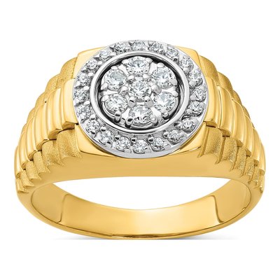 Men's 14K Two-Tone Gold Diamond Ring Mounting