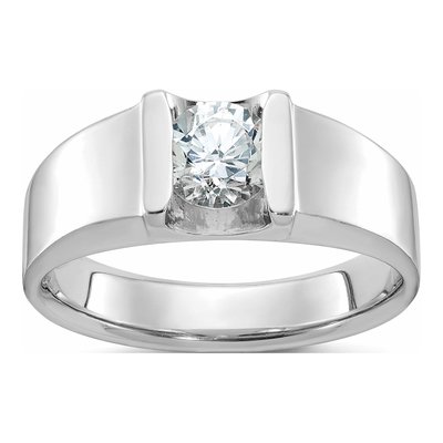Men's 14K White Gold Diamond Ring Mounting