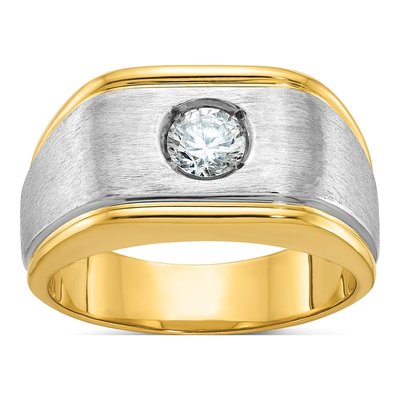 Men's 14K Two-Tone Gold Diamond Ring Mounting