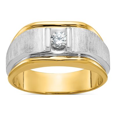 Men's 14K Two-Tone Gold Diamond Ring Mounting