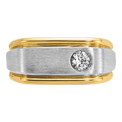 Men's 10K Two-Tone Gold Holds Round Ring Mounting – view 6