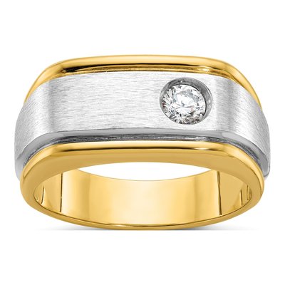Men's 10K Two-Tone Gold Holds Round Ring Mounting