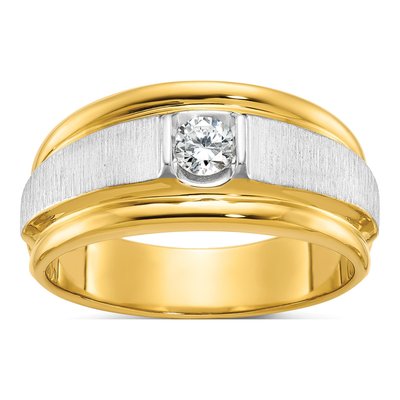 Men's 14K Two-Tone Gold Diamond Ring Mounting