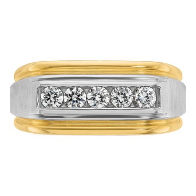 Men's 10K Two-Tone Gold Diamond Ring Mounting – view 6