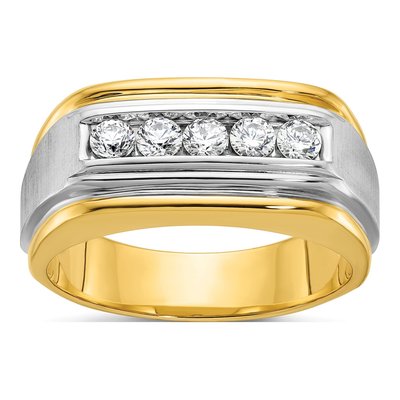 Men's 10K Two-Tone Gold Diamond Ring Mounting