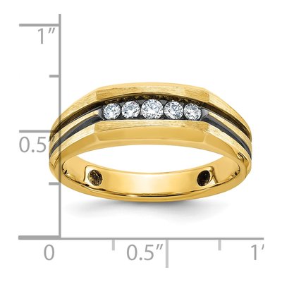 Men's 10K Yellow Gold Diamond 5-Stone Ring Mounting – view 3