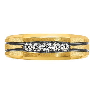 Men's 10K Yellow Gold Diamond 5-Stone Ring Mounting – view 6