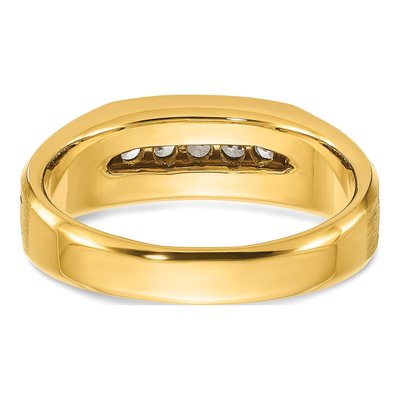 Men's 10K Yellow Gold Diamond 5-Stone Ring Mounting – view 7