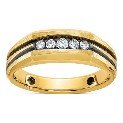 Men's 10K Yellow Gold Diamond 5-Stone Ring Mounting