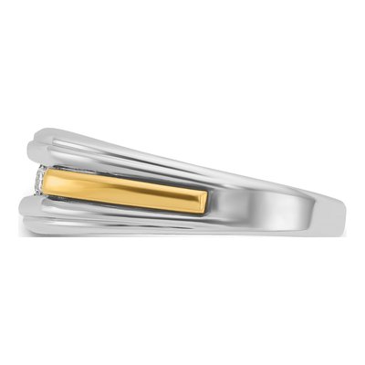 Men's 14K Two-Tone Gold Grooved 5-Stone Ring Mounting – view 5