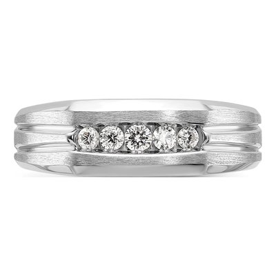 Men's 14K White Gold Five Ring Mounting – view 5