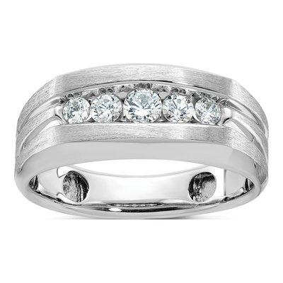 Men's 10K White Gold 5-Stone Diamond Ring Mounting